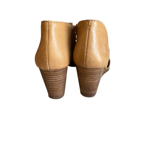 Lucky Brand Leather Jedrek Open Toe Cut out Ankle Booties Tan 6.5 - Picture 4 of 6